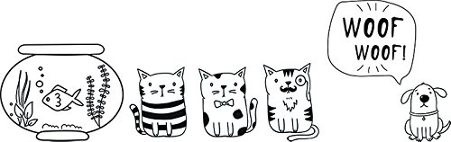 SECURIT – Mascotas Tema Ventana Plantillas Incluye Marcador de Tiza, Color Blanco, A3 Tamaño, Juego de 3