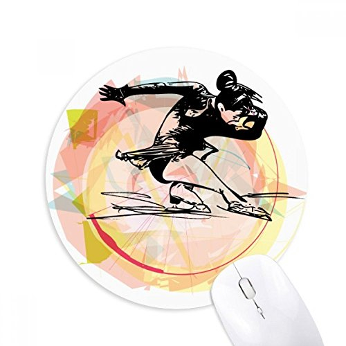 DIYthinker Wintersport Eiskunstlauf Aquarell Illustration Runde Griffige Gummi Mousepad Spiel Büro Mauspad Geschenk