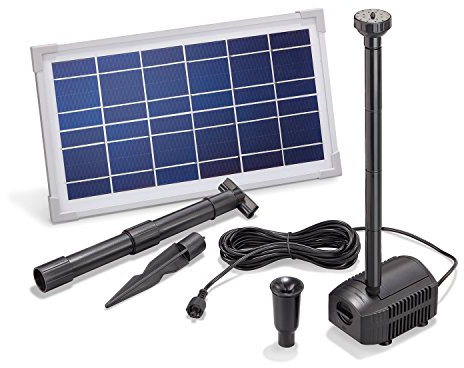 esotec Solar Teichpumpenset 8/380 Pro, Komplettset, Sprinklerpumpe, Solarmodul 8W Solarbrunnen für draußen, Wasserspiel, Springbrunnen, Springbrunnenpumpe, Direktbetrieb, 0,7m 380l/h 101910