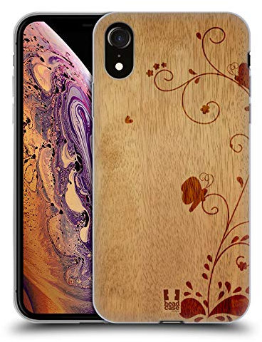 Head Case Designs Remous Art en Bois Coque en Gel [Protection de Qualité Militaire] Compatible avec Apple iPhone XR