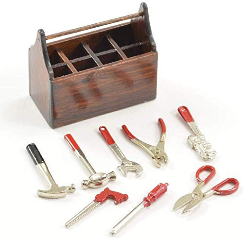 Fastrax Caisse à Outils Bois + 8 Outils métal 1/10