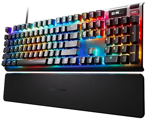 SteelSeries Apex Pro HyperMagnetic Gaming Keyboard — Adjustable Actuation — OLED Screen — RGB – USB Passthrough​