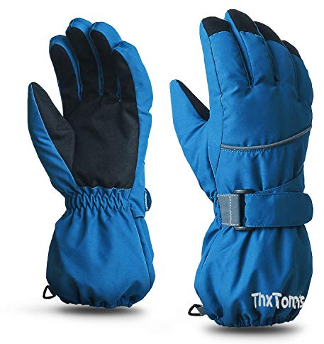 ThxToms Kinder Ski Handschuhe Winter Skihandschuhe -15℃ | Winddicht Wasserdicht Warm | Oxford Palme Verdickt Kalt Wetter | Outdoor Sports Snowboard Skifahren | für Junge Mädchen