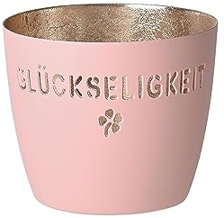 Gift Company - Windlicht, Teelichthalter - Madras - Glückseligkeit - Metall - Blush/Gold - 10 x 8,5 cm