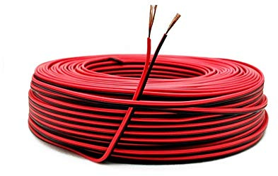 WOOLUCK 22 AWG elektrisk tråd, 0,33 mm2 tennad koppartråd, 2-delad PVC-kabel för LED-remsa kontakt (60 meter svart + 60 meter röd