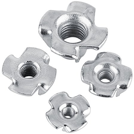 T-Muttern Set, Verzinkter Kohlenstoffstahl, Vierzackig, M3/M4/M5/M6/M8, 230 Stück, für Holzbearbeitung
