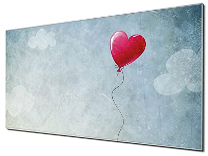 banjado Glas Magnettafel (100 x 50cm) - Magnetwand Glas - Magnetpinnwand als Memoboard - Pinnwand Magnettafel Küche, Büro, Kinderzimmer - Herzballon