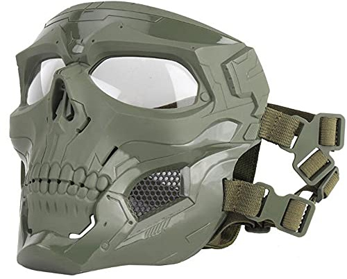 ACEXIER Tactical Full Face Skull Skeleton Mask with Goggles, Impact Resistant, Army Fans, Supplies for Motorcycle, Cycling, Hiking, Military