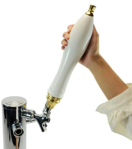 Mango de cerámica para grifo de cerveza casera, grifo de barra para Kegerator, estilo pub blanco