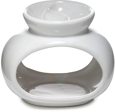 Puckator Eden White Ceramic Oval Double Dish Oil & Wax Melt Burner