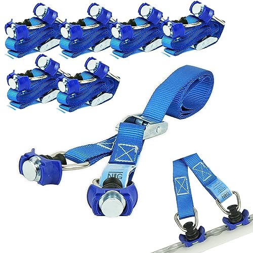 1-12 Stück Spanngurte für Airlineschiene | Zurrgurt | mit Klemmschloss und Kunststoff Fitting | DIN EN 12195-2 | (6 Stück)