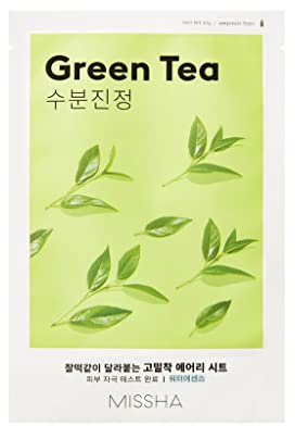 MISSHA Grüner Tee Green Tea feuchtigkeitsspendend Sheet Mask Tuchmaske Korean Kosmetik kbeauty set 4 pcs