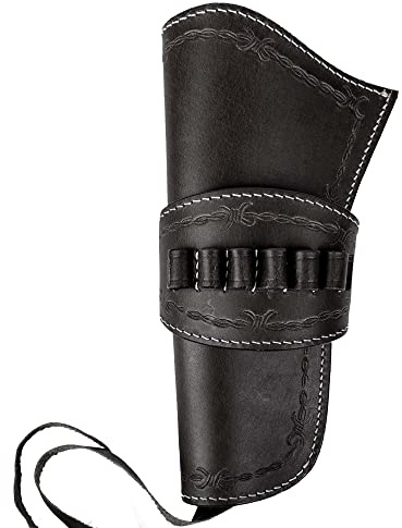 Hulara-Leder-Cowboy-Holster mit Munitionsschlaufen .45 Auto, .45 ACP und .44 Cal. Western Holster passend für 4 bis 8 Western Gun Belts Holster 45 Revolver