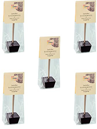 Esther Zartbitterschokoladenstick 5er Pack – heiße Trinkschokolade zum Einrühren – Geschenkidee & Wintergenuss