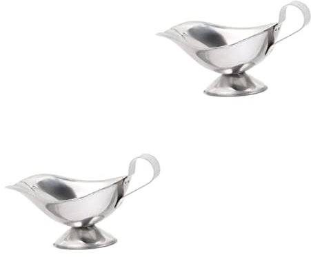VILLFUL 2pcs Gravy Boat Salad Dressing Serving Pourer Black Condiment Bowl Gravy Sauce Boats