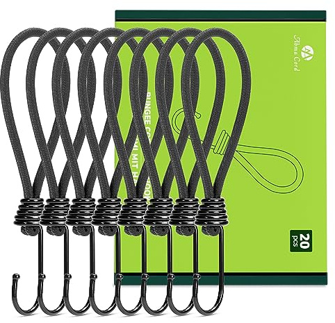 Abma Cord Spanngummi mit Haken 18mm 20 Stück Expander mit Haken | UV Beständig, Kugel, Plane, Netze, Zelte, Anhängerplane, Banner