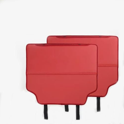 BUKISA 2Pcs Auto Rücksitz Anti Kick Pad für Renault Twingo Zoe Talisman ZOE, PU Leder Wasserdicht Auto Rückenlehnenschutz, Sitzschutz Auto Rückenlehne Car Organizer,B Red