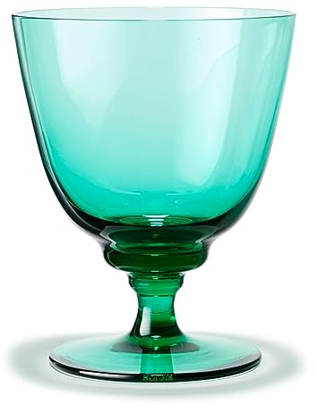 Holmegaard - Flow Wasserglas mit Fuß 35 cl, emerald green