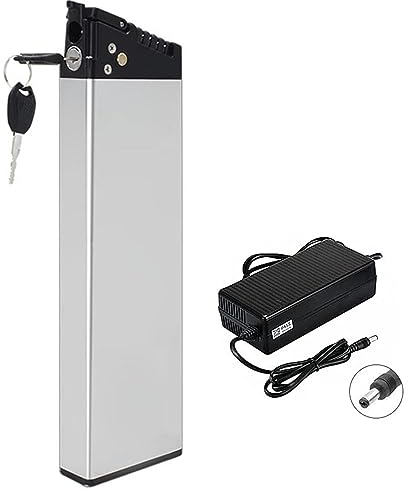 ZHIKAN Electric Bike Battery 36v 12Ah Lithium Li-ION Folding Electric Bike Battery Integrated Lithium Battery for 500W 350W 200W Motor，36V Lithium Battery with 2A Charger