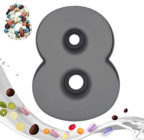 Masteymoh Kuchenform Zahlen Groß Backform für Geburtstag, Hochzeit und Jubiläum, Silikonform 0-9 Groß