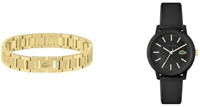 Lacoste Analog Quarzuhr für Damen mit Schwarzes Silikonarmband - 2001212 Armband mit Knebelverschluss für Herren Kollektion Metropole Verziert mit Petit piqué Muster - 2040120