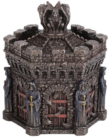 Veronese Design 5 1/4 Inches Gargoyle Hexagon Wardon Of Souls Trinket Box Cold Cast Resin Bronze Finish Gothic Home Decor