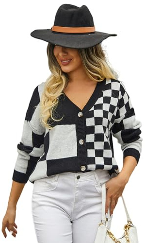 HEYPORK Damen Herbst Winter Warm Bequem Pullover Casual Mode Strickjacke Strickpullover Frauen Strickjacke StraßE Hipster Kurz Gestrickt Blumen Pullover