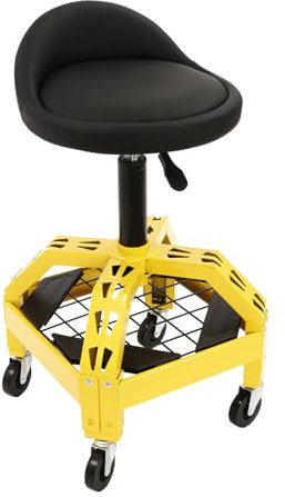 Cutycaty Werkstatthocker, Drehhocker Höhenverstellbar, Rollbarer Arbeitshocker Drehhocker, Reparaturstuhl für Werkstatt und Autowerkstatt, Rollhocker