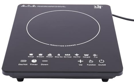 MEHOOSPVN Single Induction Cooker,Portable Induction Hob with Slim Body, Ceramic Glass Panel, 8 Temperatures and Power Levels Settings, Touch Sensor, 3 Hours Timer, Safety Lock, 2200W