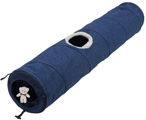 Indoor-Katzentunnel, Hundetunnel faltbar - Interaktiver Hundeschlauch, zusammenklappbarer Katzen-Innentunnel,Kleintier-Übungsraum-Dekoration, Ganzjahres-Haustierspielmöbel für Balkon, Arbeitszimmer