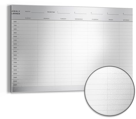 DEQORI Metall Magnettafel | 60x40 cm cm groß | Motiv WP Grau (EN) | Whiteboard für alle Magnete | Magnetboard Wand-Tafel für Küche & Büro | Design Magnetwand Pinnwand magnetisch