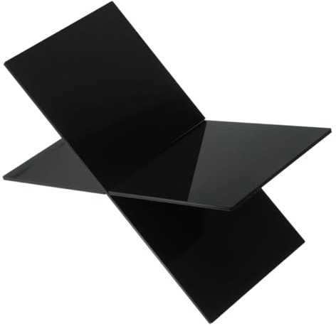 NUOBESTY X-förmiger Acrylbuchständer Für Kochbücher Stabiler Rezeptbuchhalter Für Küchenarbeitsplatten Und Tischdekoration Dickes Material Elegantes Design Schwarz