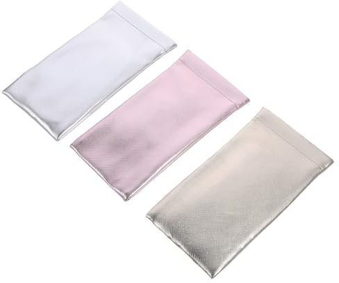 Garneck 3stücke Sonnenbrillen-etuis Aus Wasserabweisendem Material Mit Kreuzmuster in Roségold Gold Und Silber Tragbare Und Bruchsichere Organizer Für Sonnenbrillen Lesebrillen Und Kleine