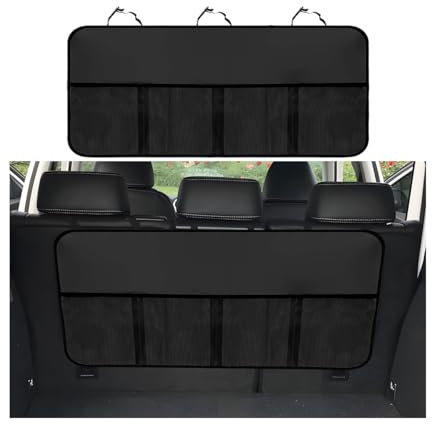 JNNJ Organizer Auto, Grande Capacità, Multi-tasca, Proteggi Sedile per Suvs, Vans E Molti Veicoli (Nero)