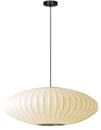 Lámpara de araña de platillo OVNI de mediados de siglo, elegante, de tela, para sala de estar, comedor, cocina, isla, vestíbulo, 40 cm