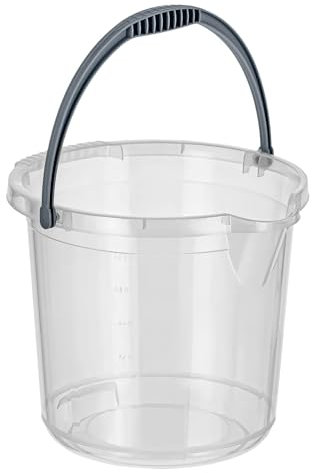 Best House 10L Clear Plastic Water Bucket With Handle - Durable Multi Purpose Storage for Bathroom, Home, Garden & Workshops
