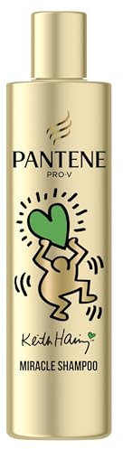 Pantene Pro-V x Keith Haring Art Collection Lisse & Soyeux Miracle Shampoing 250ml Cheveux Frisés et Secs, Formule PRO-V avec Active Nutri-Plex, Aide à Réparer les Cheveux Secs, Ternes et Frisés
