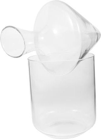 VERDANVERSE Decantador Oblicuo De Vidrio Transparente y Cubo De Hielo Para Vino Tinto, Recipiente De Cristal Clásico Para Dispensar Vino, Set De Para Realzar Sabor y Uso Hogar