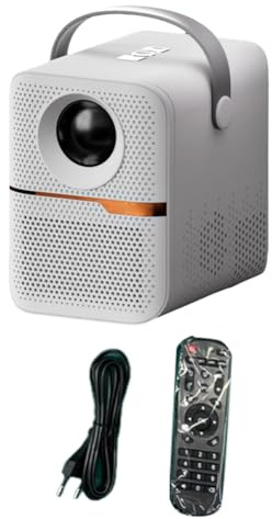 Vocdikficy P10 Smart 4K WiFi Portatile 1080P Home Theater Video LED Mini Proiettore Bluetooth Proiettore Android 10 Spina UE (Bianca)
