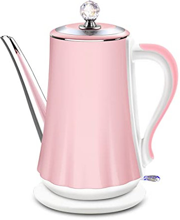 HNVBDOPAE Bollitore Elettrico per Acqua Calda con Ebollizirapida e Asciugatura in Ebollizione, 1,4 Litri, 1500 W/Rosa/Rosa