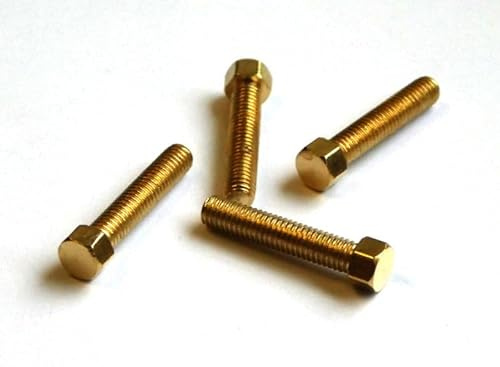 Minischrauben Modellsechskantschrauben Messing, hoher Kopf, M 2x12mm, SW=3,0mm, Kopfhöhe=2,0mm, 10 Stück für Modellbau