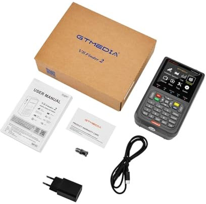 TIEOAXFT V8 Finder2 Buscador de satélite Digital FTA DVB-S/S2/S2X Detector de señal Receptor Pantalla LCD for Ajuste de Antena parabólica(Finder2 with Charger)