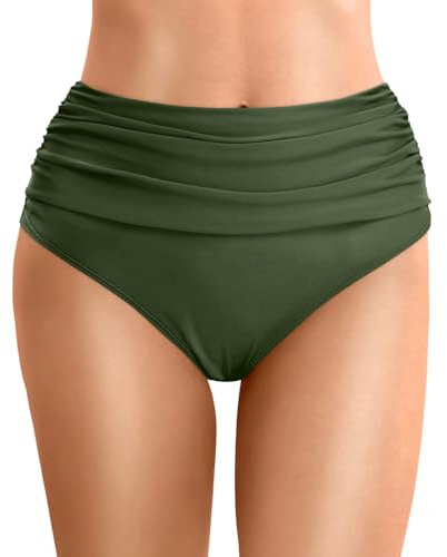 Bikini Slip Costume Donna Brasiliana Pantaloni da Bagno Mare Vita Alta Sexy Pantaloni da Nuoto Surf Costume Slip Ruched Bikini Nuoto Tronchi Culotte Costumi da Bagno Pantaloncini da Spiaggia 2025