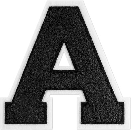 QianSiLi Buchstaben Zum Aufbügeln, Bügelflicken Schwarz Patches Zum Aufbügeln Für Hut Jacke Jeans Rucksäcke DIY Dekoration (11,45cm,Schwarz,A)