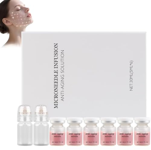 Micro Infusion System für Gesicht, Mikro-Needling Set mit Hyaluronic Acid Serum und Anti-Aging Serum, Feuchtigkeitsspendend für Hautstraffung, Korean Skincare für Geschenke zum Muttertag