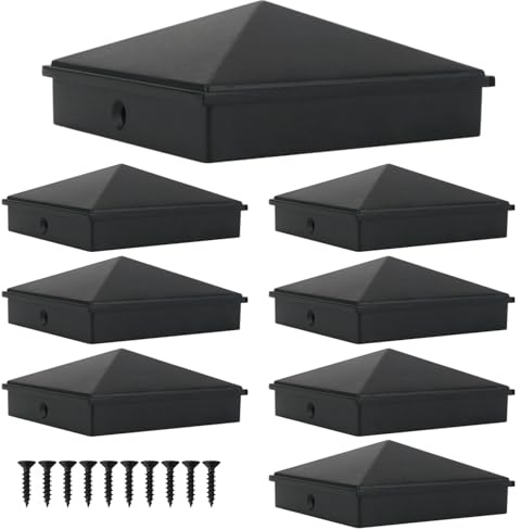 INDECKMO 4x4 Post Caps (Actual 3.5x3.5), Aluminum, Deck Fence (8 Pack)