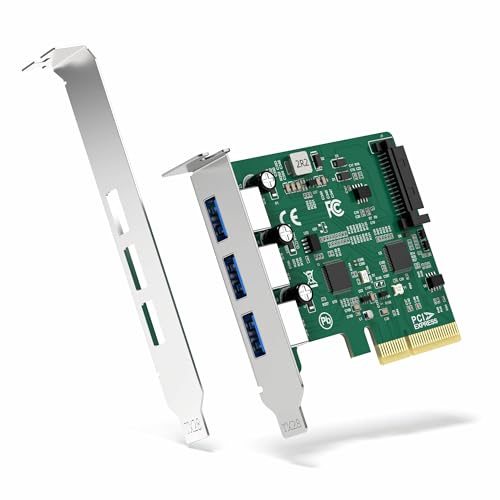 DriverGenius Turbo-X | Carte PCIe USB 3.2 3 Ports USB-A (Low Profile) | Carte D'Extension USB 10 Gbit/s pour PC SFF et Serveurs, PCIe x4, Compatible Windows 11 et Linux, Équerre Standard Incluse