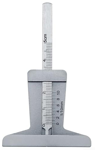 Calibro di profondità del battistrada in acciaio inossidabile con scala a corsoio per misurazione precisa dell'usura dei pneumatici dell'auto e dei danni 0 50 mm (0-50 mm)