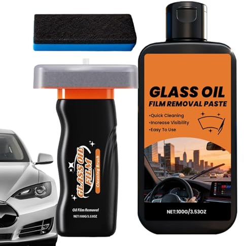 Bawiaueu Pulitore Pellicola Vetri Auto - 120 ml Spazzola Detergente Antiappannamento Antipioggia | Pulitore Vetri Auto,Per Esterni Specchietto Retrovisore Faro Pneumatico Camper Camion Garage
