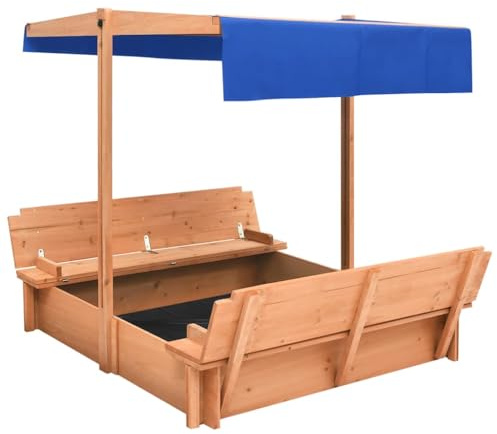 Cervaline Sabbiera con Tetto in Legno di Abete 112x112x112 cm,Giochi e Giocattoli,Attrezzatura Gioco per Esterni,Sabbiere,15.1kg - 316474